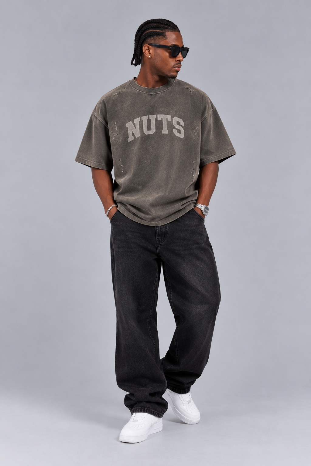 T-shirt NUTS – Grigio