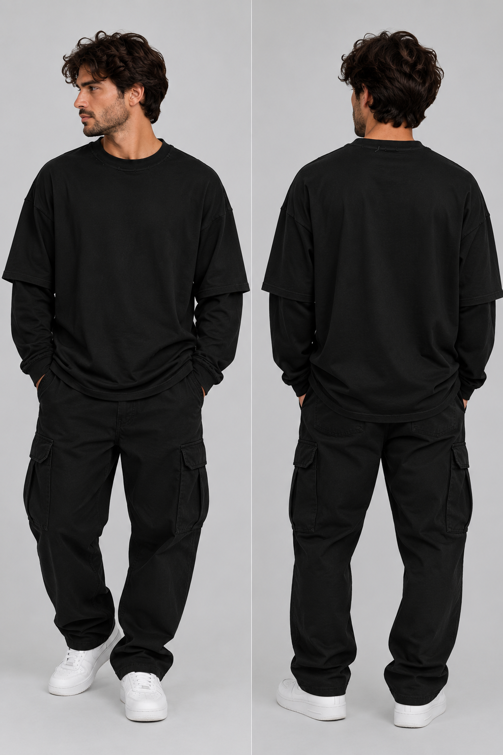 Longsleeve TEXT – Nero