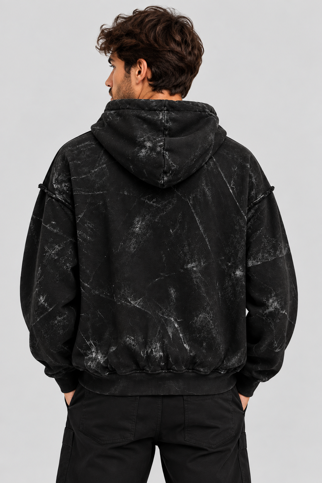 Felpa ACID WASH – Nero