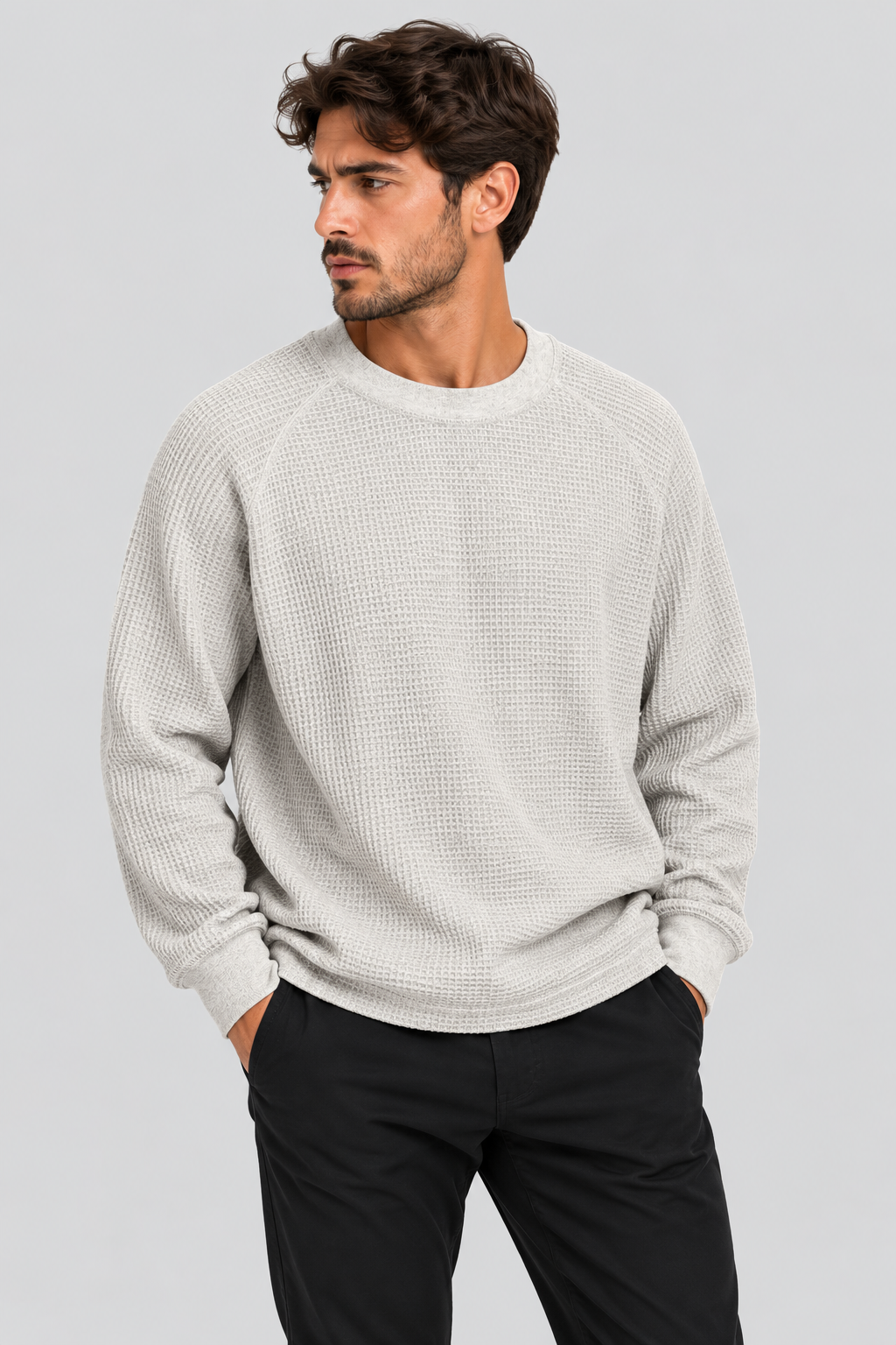 Longsleeve HONEYCOMB – Grigio melange