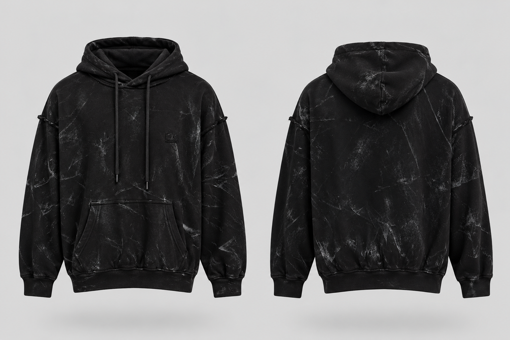 Felpa ACID WASH – Nero