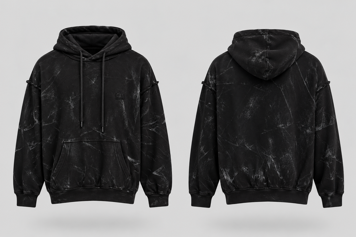 Felpa ACID WASH – Nero