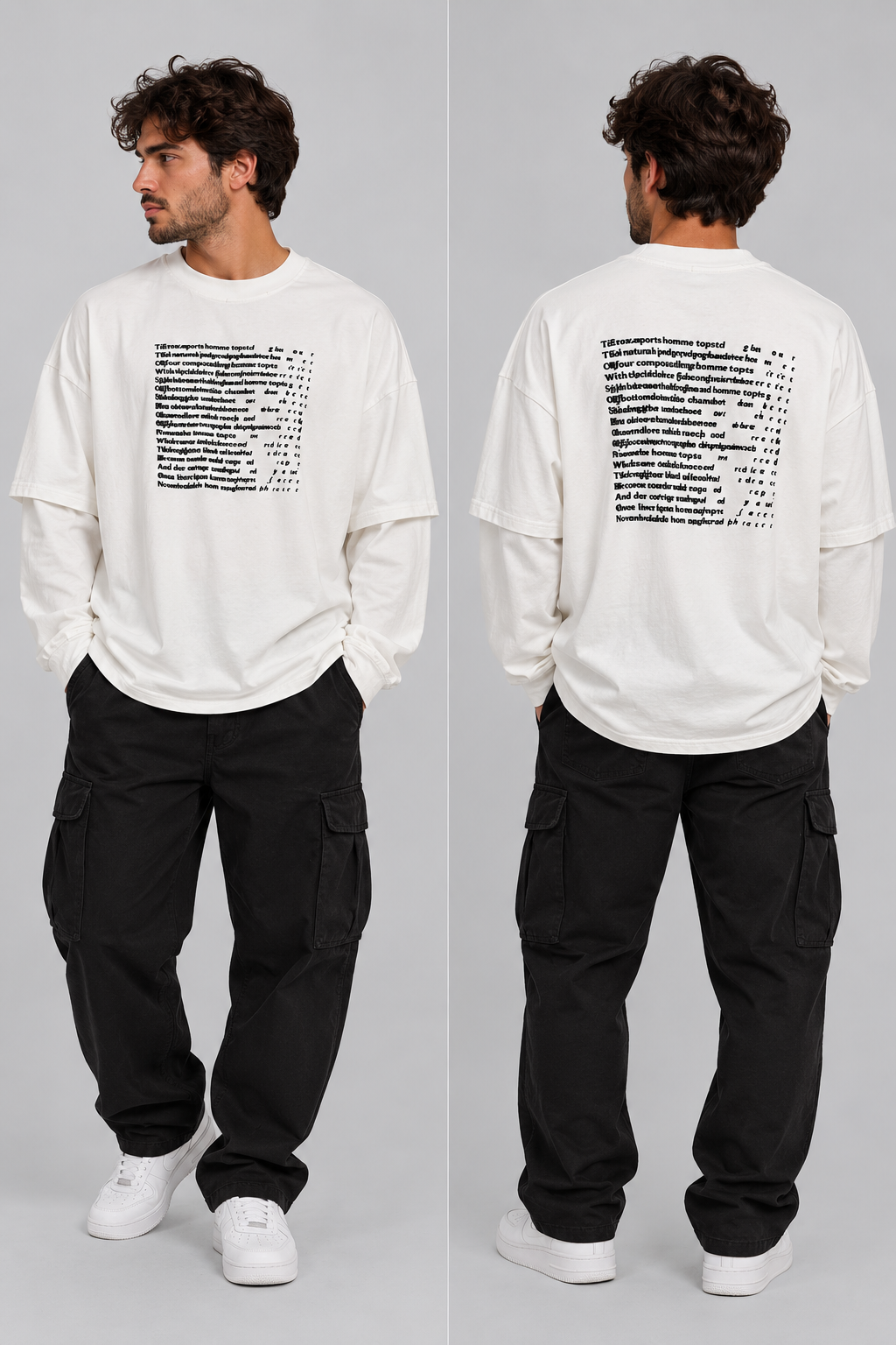 Longsleeve TEXT – Bianco