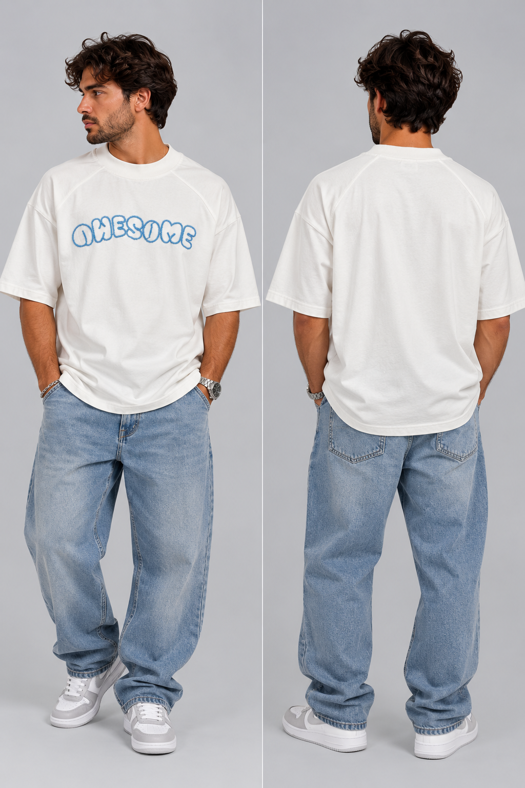 T-shirt AWESOME – Bianco